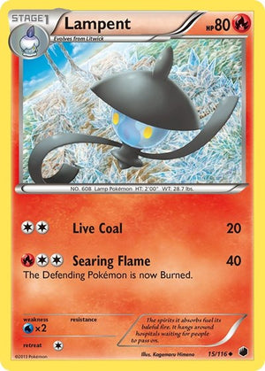 Pokemon TCG - Plasma Freeze - Lampent - 15/116