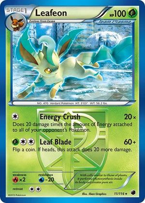 Pokemon TCG - Plasma Freeze - Leafeon - 11/116 - Reverse Holofoil