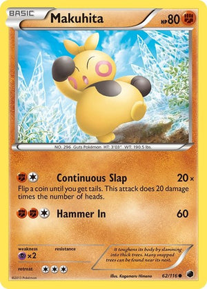 Pokemon TCG - Plasma Freeze - Makuhita - 62/116 - Reverse Holofoil