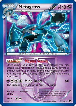Pokemon TCG - Plasma Freeze - Metagross - 52/116 - Reverse Holofoil