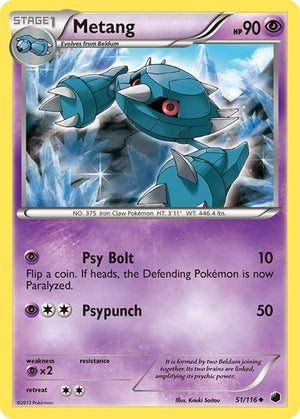 Pokemon TCG - Plasma Freeze - Metang - 51/116 - Reverse Holofoil