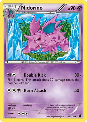 Pokemon TCG - Plasma Freeze - Nidorino - 44/116 - Reverse Holofoil