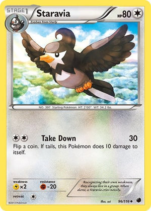 Pokemon TCG - Plasma Freeze - Staravia - 96/116 - Reverse Holofoil