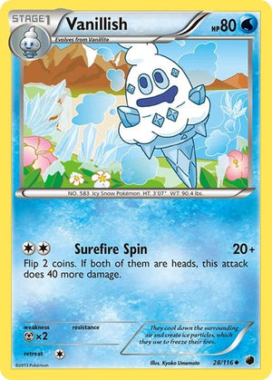 Pokemon TCG - Plasma Freeze - Vanillish - 28/116 - Reverse Holofoil