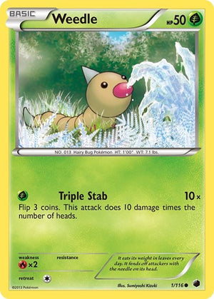 Pokemon TCG - Plasma Freeze - Weedle - 1/116 - Reverse Holofoil