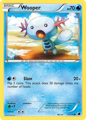 Pokemon TCG - Plasma Freeze - Wooper - 21/116 - Reverse Holofoil
