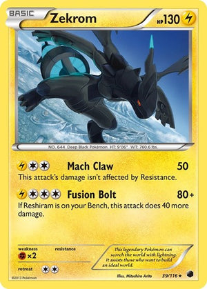 Pokemon TCG - Plasma Freeze - Zekrom - 39/116 - Holofoil