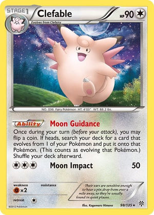 Pokemon TCG - Plasma Storm - Clefable - 98/135