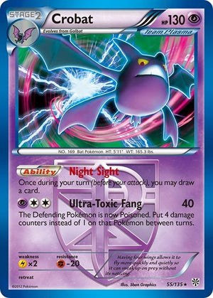 Pokemon TCG - Plasma Storm - Crobat - 55/135 - Reverse Holofoil