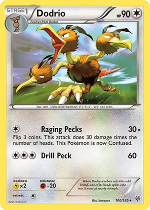 Pokemon TCG - Plasma Storm - Dodrio - 100/135 - Reverse Holofoil