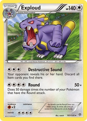 Pokemon TCG - Plasma Storm - Exploud - 107/135
