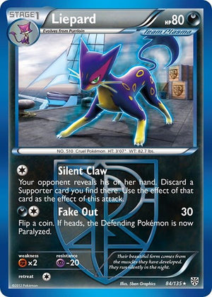 Pokemon TCG - Plasma Storm - Liepard - 84/135 - Reverse Holofoil