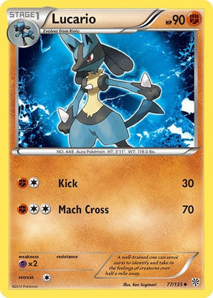 Pokemon TCG - Plasma Storm - Lucario - 77/135 - Reverse Holofoil
