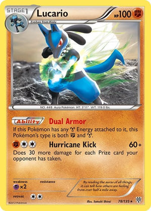 Pokemon TCG - Plasma Storm - Lucario - 78/135 - Reverse Holofoil