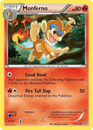 Pokemon TCG - Plasma Storm - Monferno - 16/135 - Reverse Holofoil