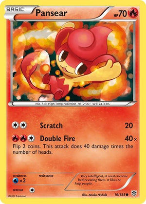 Pokemon TCG - Plasma Storm - Pansear - 19/135 - Reverse Holofoil