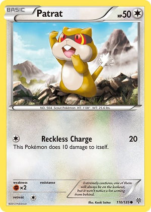 Pokemon TCG - Plasma Storm - Patrat - 110/135 - Reverse Holofoil