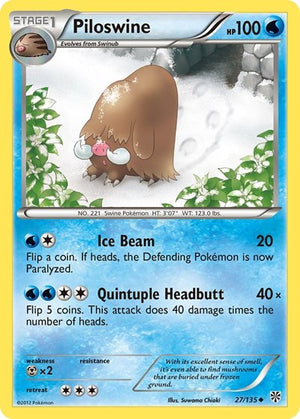 Pokemon TCG - Plasma Storm - Piloswine - 27/135