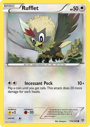 Pokemon TCG - Plasma Storm - Rufflet - 115/135 - Reverse Holofoil