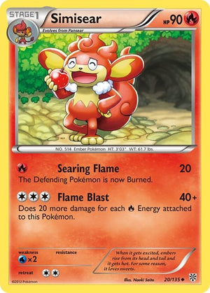 Pokemon TCG - Plasma Storm - Simisear - 20/135