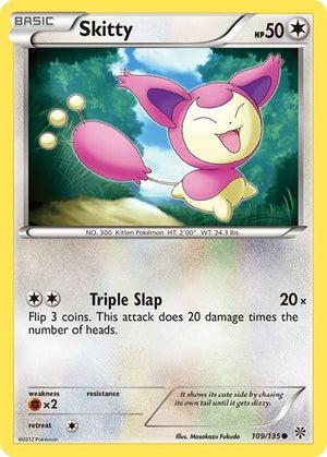 Pokemon TCG - Plasma Storm - Skitty - 109/135 - Reverse Holofoil