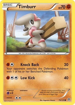 Pokemon TCG - Plasma Storm - Timburr - 79/135 - Reverse Holofoil
