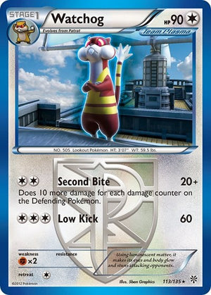 Pokemon TCG - Plasma Storm - Watchog - 113/135 - Reverse Holofoil