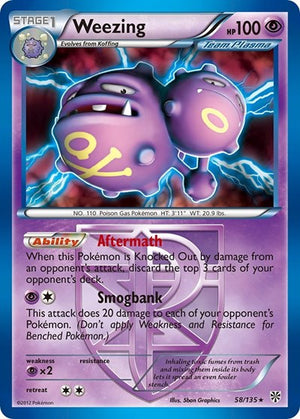 Pokemon TCG - Plasma Storm - Weezing - 58/135 - Reverse Holofoil