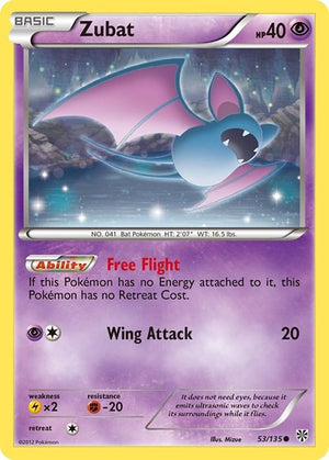 Pokemon TCG - Plasma Storm - Zubat - 53/135