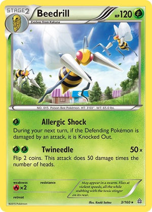 Pokemon TCG - XY - Primal Clash - Beedrill - 3/160