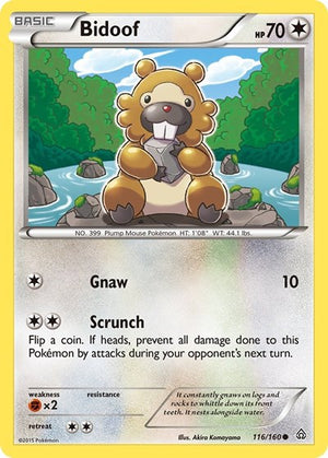 Pokemon TCG - XY - Primal Clash - Bidoof - 116/160