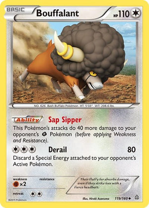 Pokemon TCG - XY - Primal Clash - Bouffalant - 119/160 - Reverse Holofoil