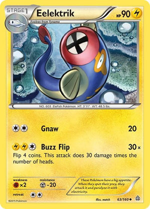 Pokemon TCG - XY - Primal Clash - Eelektrik - 63/160 - Reverse Holofoil