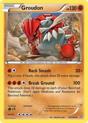 Pokemon TCG - XY - Primal Clash - Groudon - 84/160 - Reverse Holofoil