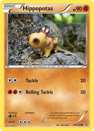 Pokemon TCG - XY - Primal Clash - Hippopotas - 87/160 - Reverse Holofoil