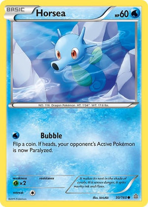 Pokemon TCG - XY - Primal Clash - Horsea - 30/160