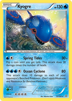 Pokemon TCG - XY - Primal Clash - Kyogre - 53/160