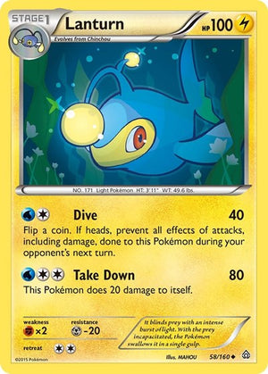 Pokemon TCG - XY - Primal Clash - Lanturn - 58/160 - Reverse Holofoil
