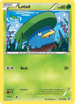 Pokemon TCG - XY - Primal Clash - Lotad - 10/160