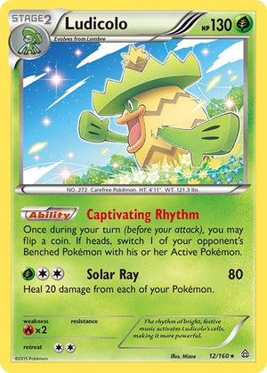 Pokemon TCG - XY - Primal Clash - Ludicolo - 12/160 - Reverse Holofoil