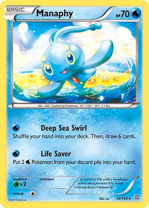 Pokemon TCG - XY - Primal Clash - Manaphy - 56/160 - Reverse Holofoil