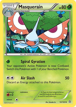 Pokemon TCG - XY - Primal Clash - Masquerain - 14/160 - Reverse Holofoil