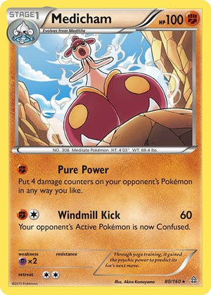 Pokemon TCG - XY - Primal Clash - Medicham - 80/160 - Reverse Holofoil