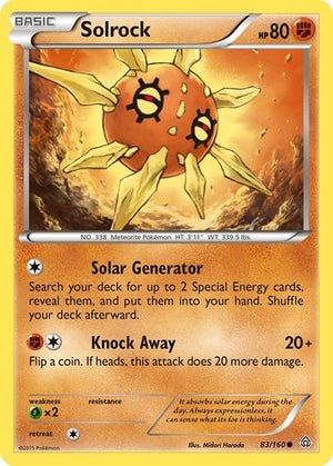 Pokemon TCG - XY - Primal Clash - Solrock - 83/160 - Reverse Holofoil