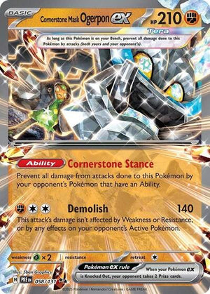 Pokemon TCG - SV: Prismatic Evolutions - Cornerstone Mask Ogerpon ex - 058/131 - Holofoil