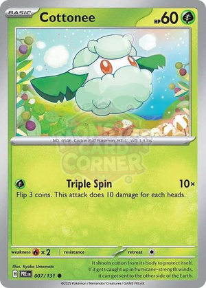 Pokemon TCG - SV: Prismatic Evolutions - Cottonee - 007/131 - Reverse Holofoil