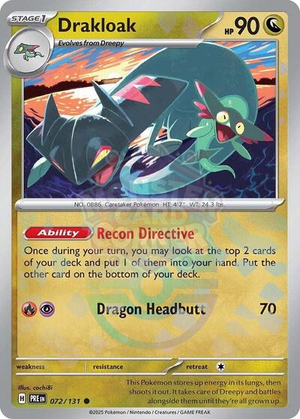 Pokemon TCG - SV: Prismatic Evolutions - Drakloak - 072/131 - Masterball Holofoil