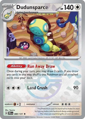 Pokemon TCG - SV: Prismatic Evolutions - Dudunsparce - 080/131 - Masterball Holofoil