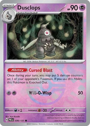 Pokemon TCG - SV: Prismatic Evolutions - Dusclops - 036/131 - Masterball Holofoil