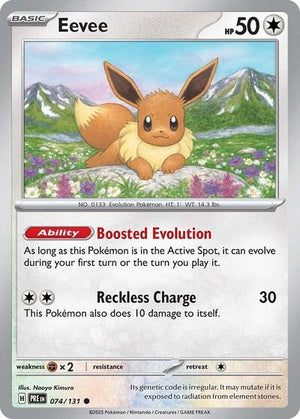 Pokemon TCG - SV: Prismatic Evolutions - Eevee - 074/131 - Reverse Holofoil
